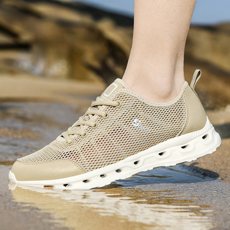 Nouvelles baskets d'été respirantes en maille ajourée, style sportif décontracté