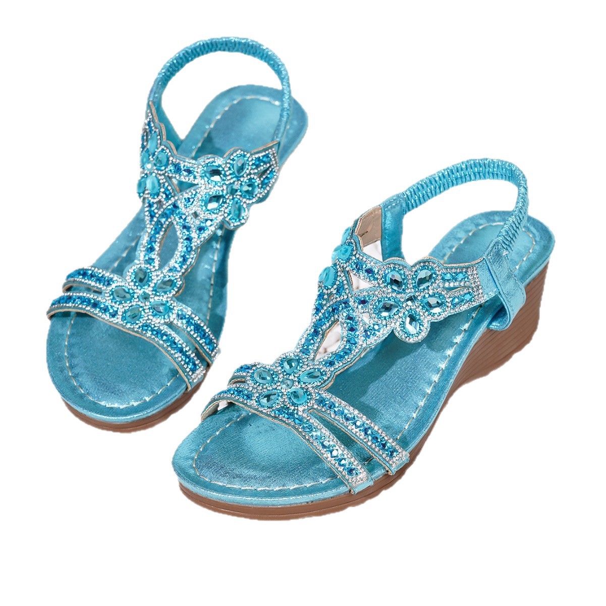Sandales compensées bohèmes à semelle épaisse – Style tendance et confort