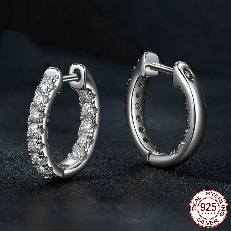 Boucles d'Oreilles Clip Moissanite Étincelantes Plus Vendues Argent Sterling S925 Plaqué Platine
