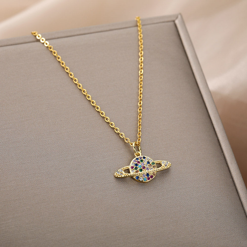 Micro-set Zircon Univers 3D Collier tridimensionnel