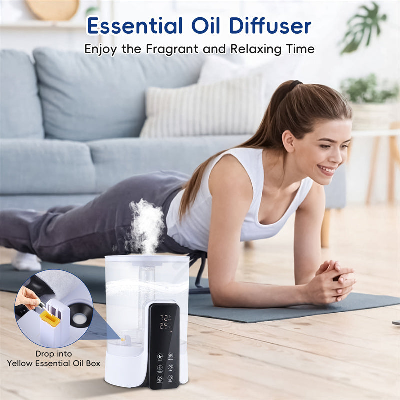 Humidificateur grand volume 6L, chauffage intelligent, UV, stérilisation & télécommande - IVOIRART.COM