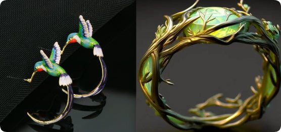 Bague Ovale Vintage en Malachite Incrustée de Jade Vert Doré pour Femme