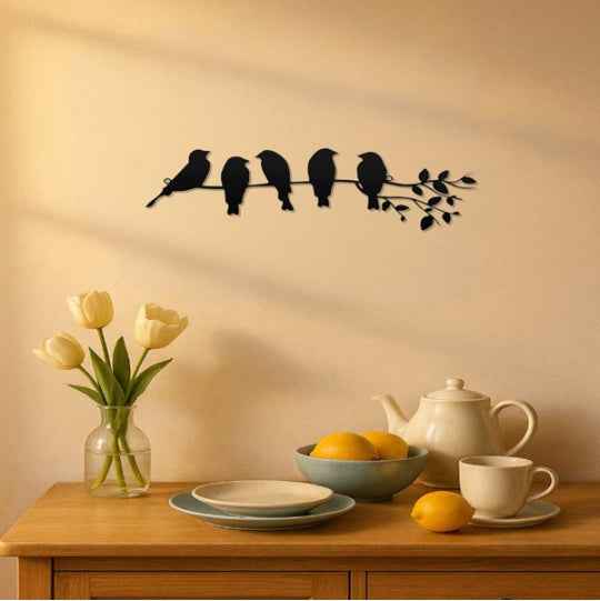 1PC Art mural en métal à la mode - Oiseau sur la branche décoration murale. - IVOIRART.COM