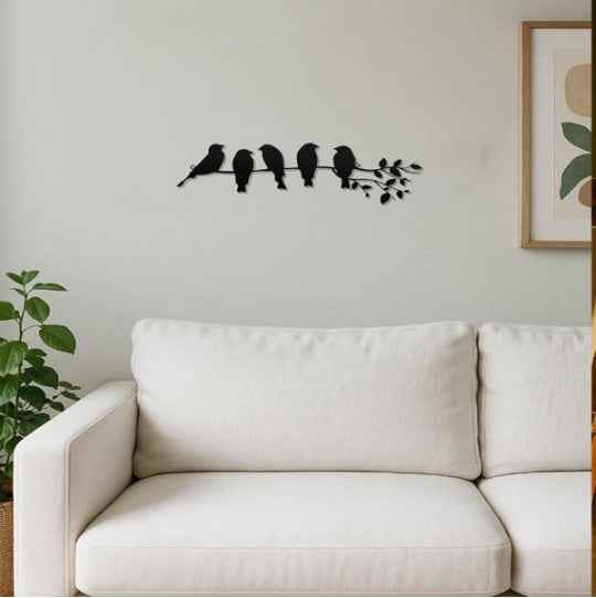 1PC Art mural en métal à la mode - Oiseau sur la branche décoration murale. - IVOIRART.COM