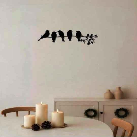 1PC Art mural en métal à la mode - Oiseau sur la branche décoration murale. - IVOIRART.COM