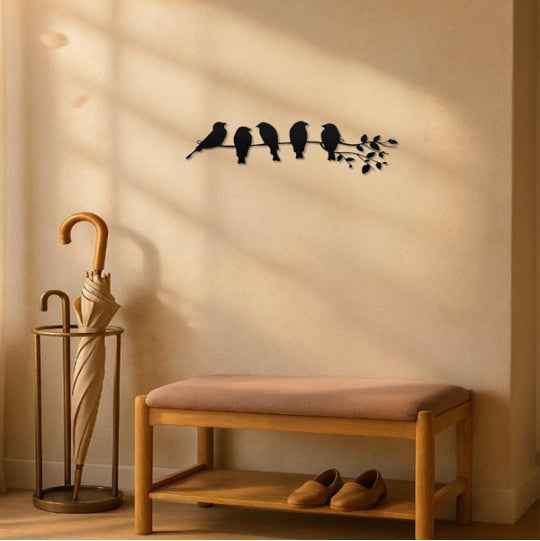 1PC Art mural en métal à la mode - Oiseau sur la branche décoration murale. - IVOIRART.COM