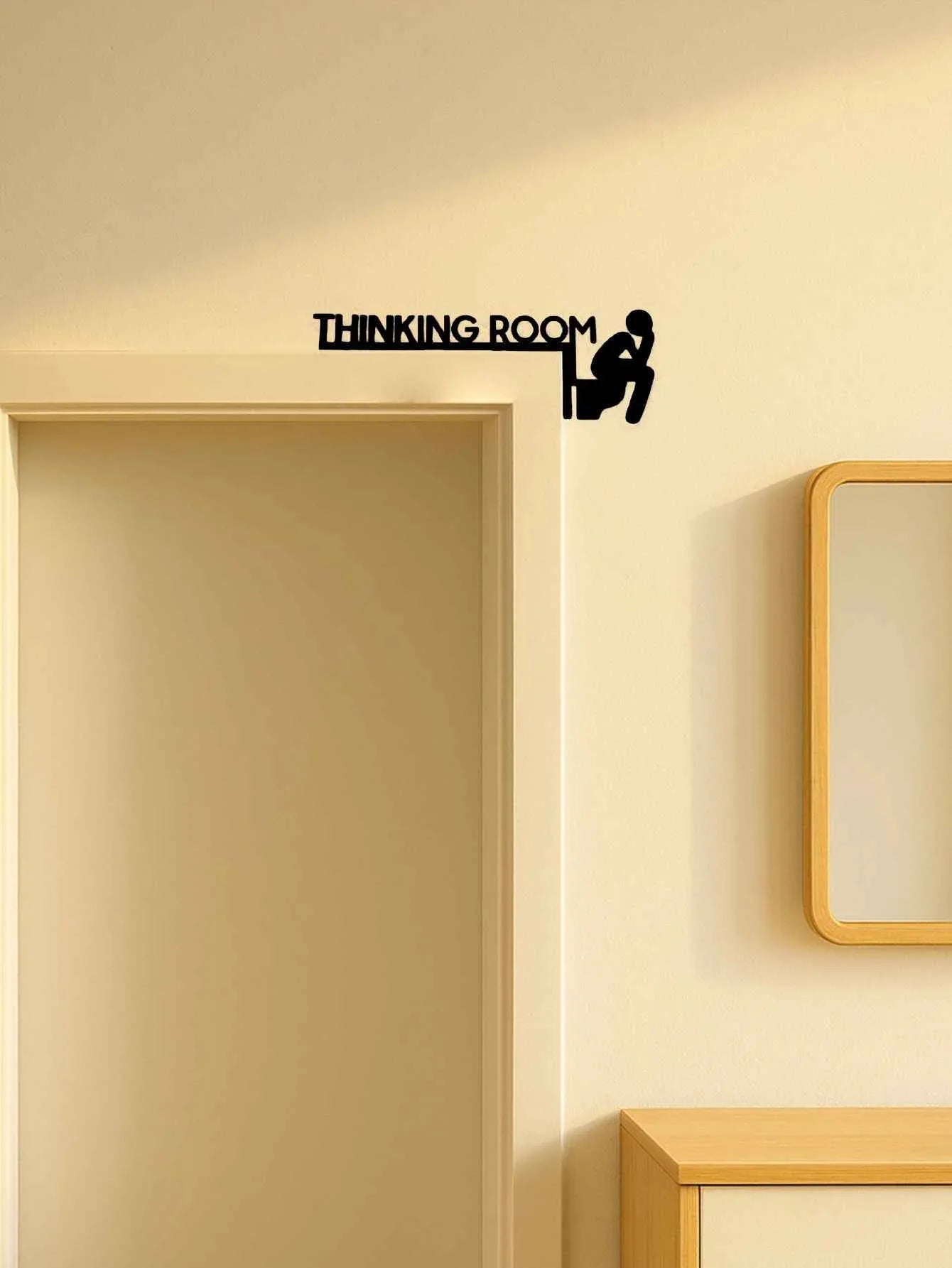 1pc Panneau de Porte de Toilettes en Métal Moderne, Sculpture Murale, Décor de Maison - IVOIRART.COM