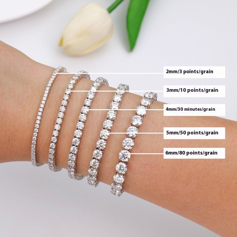 2-6mm Full Set Moissanite Girl S925 Silver Ao Advanced Design Bracelet - IVOIRART.COM