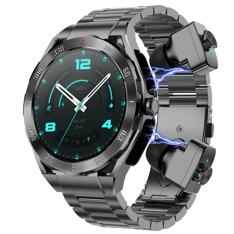 2-in-1 Smart Watch & Bluetooth Earphones, MP3 Player, Heart Rate Sleep Monitor Pedometer - IVOIRART.COM