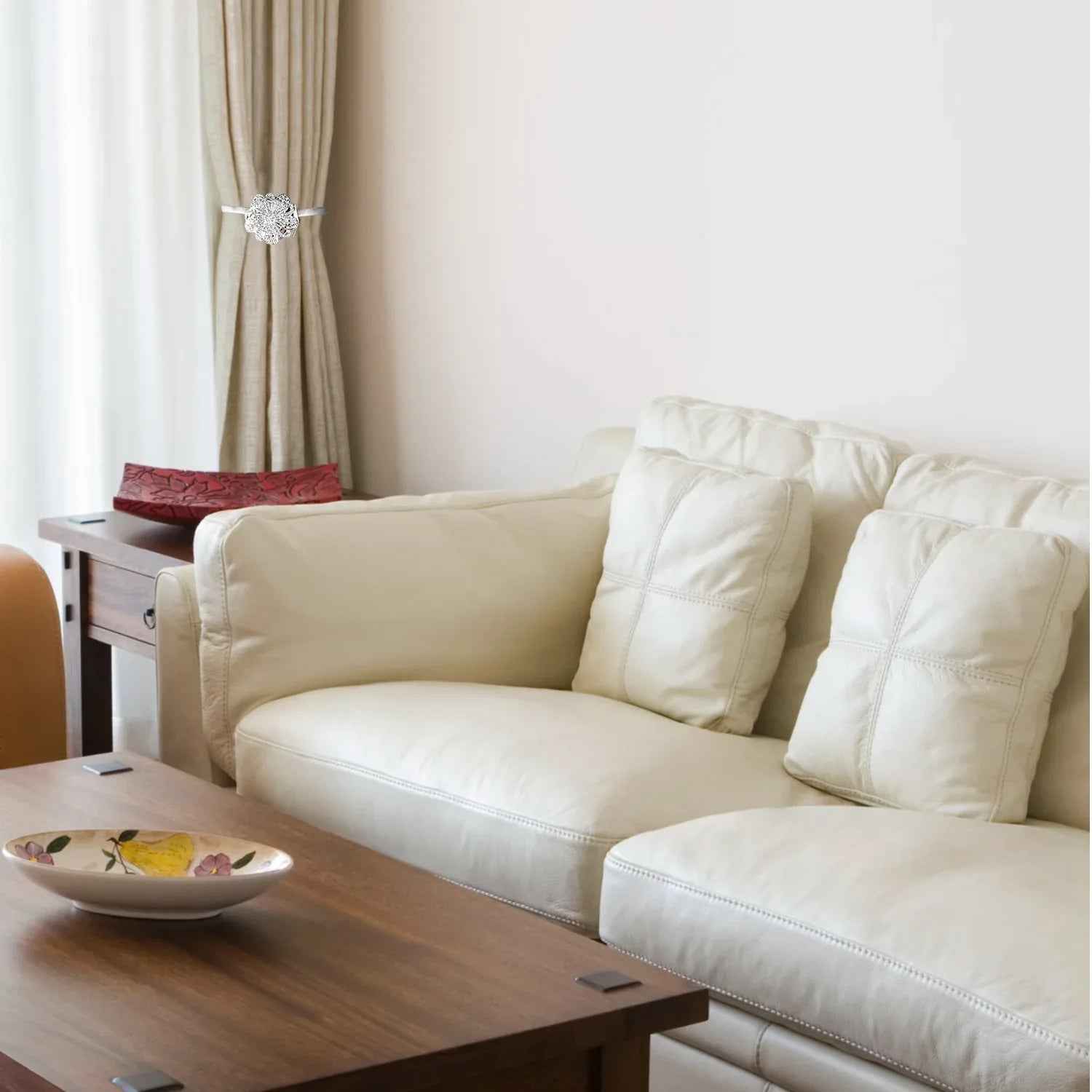 2 lots d'embrasses magnétiques pour rideaux extensibles – Porte - draps décoratif floral pour fenêtre (salon restaurant appartement) - IVOIRART.COM