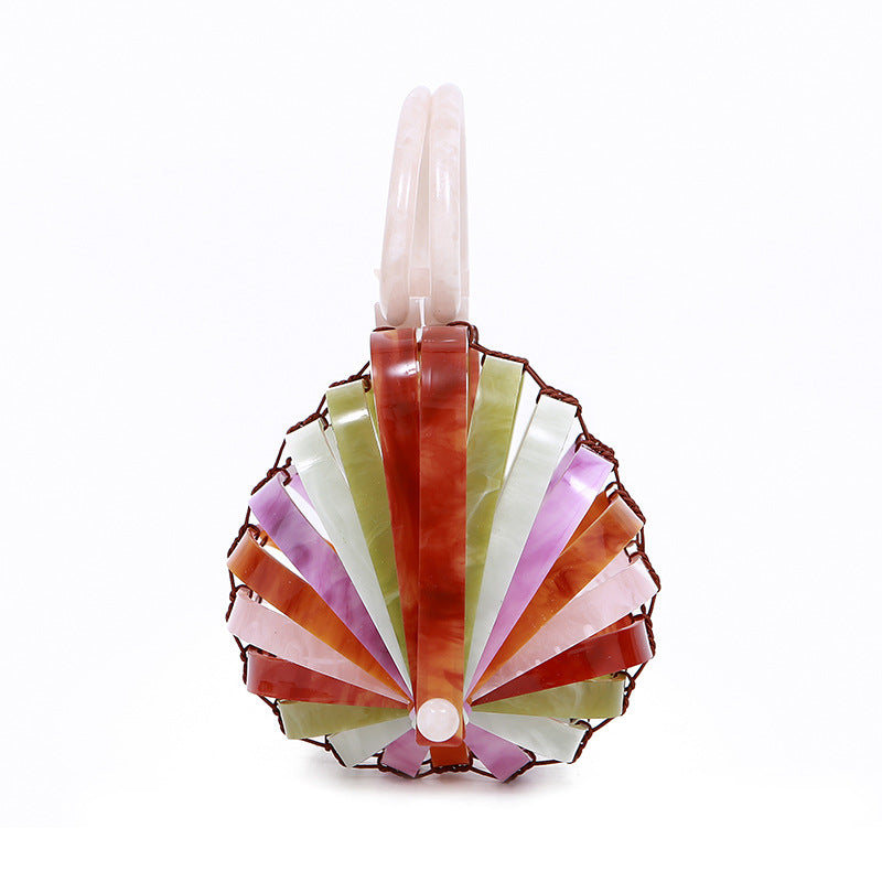 Sac coquille pliable en bambou acrylique panier creux