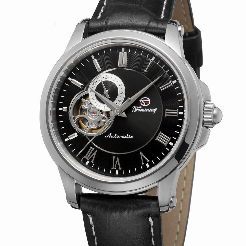 Montre mécanique automatique pour homme avec bracelet en acier inoxydable élégant