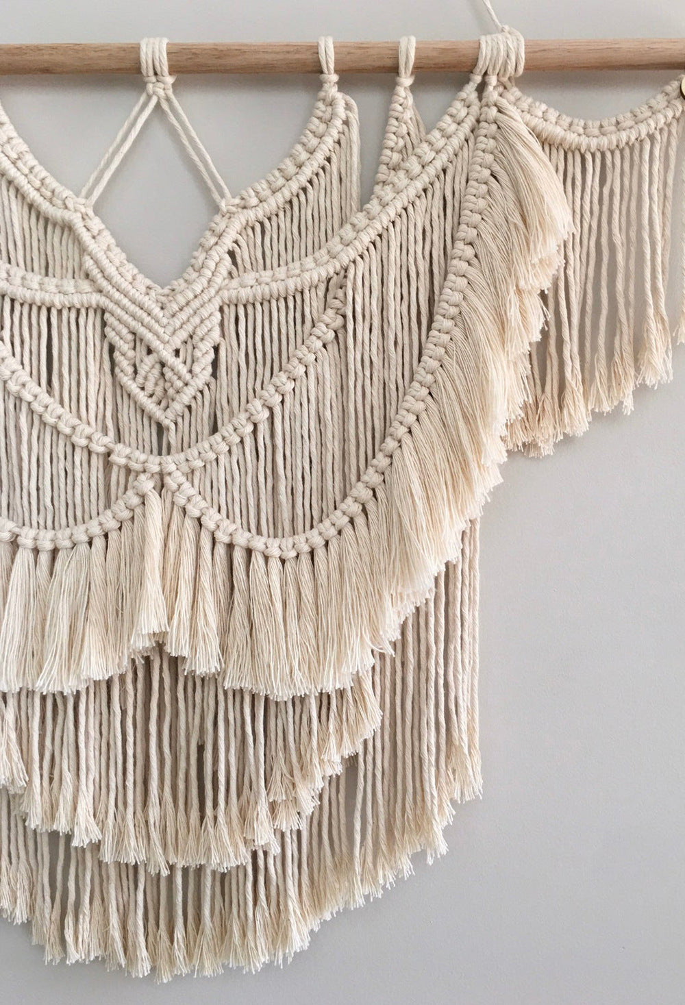 Tapisserie tissée en corde de coton suspendue