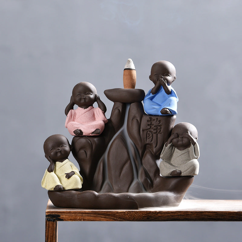 Brûleur d'encens à écoulement inversé décoration