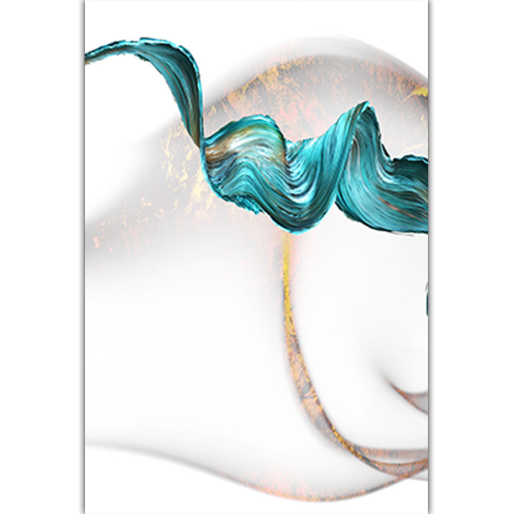 Peinture sur toile d'étude d'oiseaux bleu et or pour salon