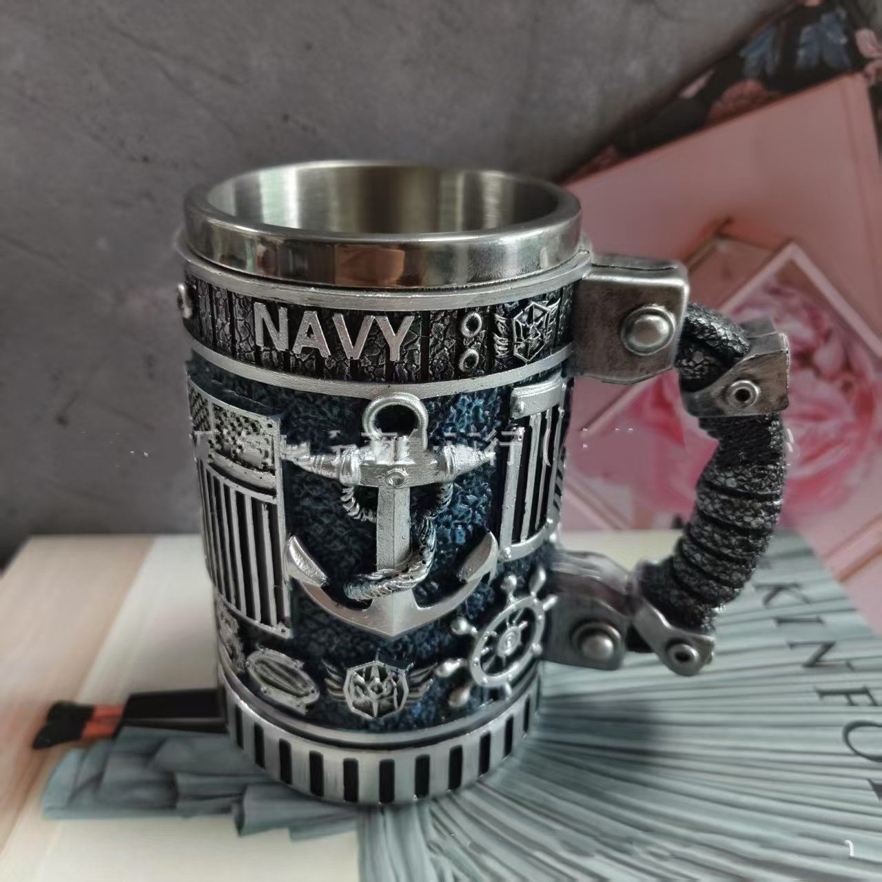 Gobelet en Acier Inoxydable Personnalisé en Résine Créative - Décoration Cadeau