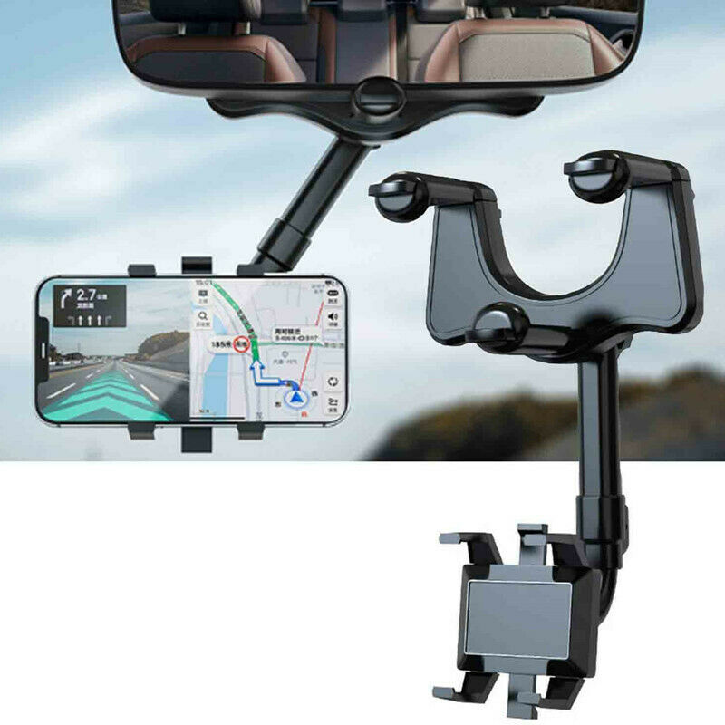 Support de navigation pivotant pour rétroviseur arrière de voiture, noir ABS nano-PU