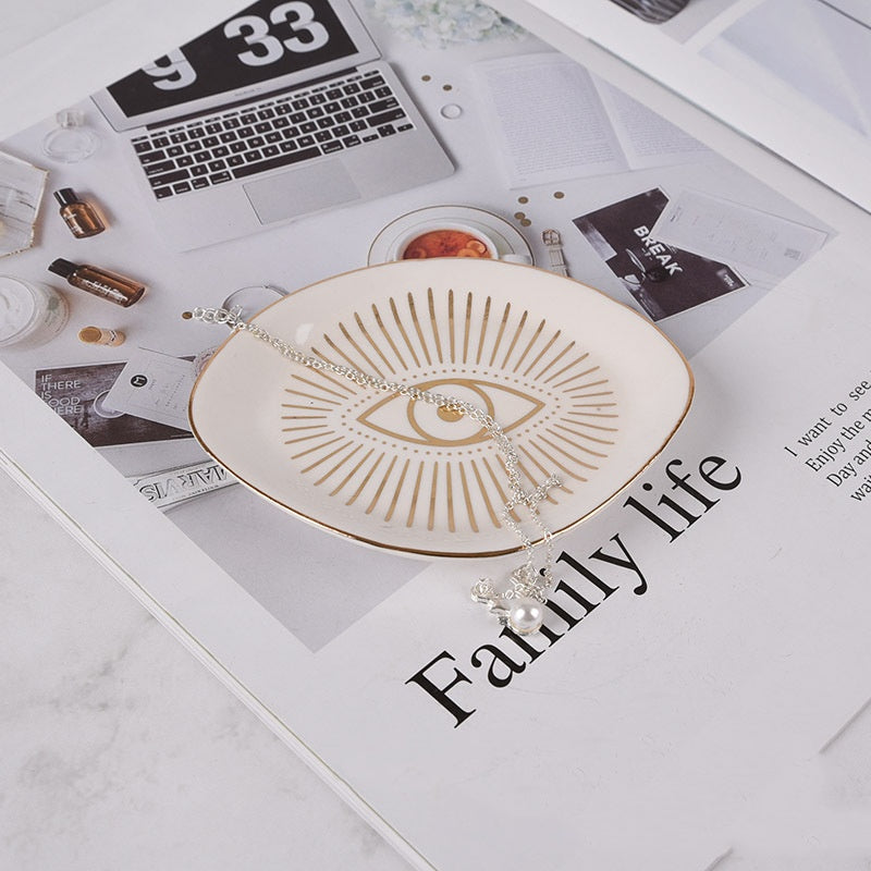 Plateau de rangement en porcelaine en forme d'yeux Phnom Penh