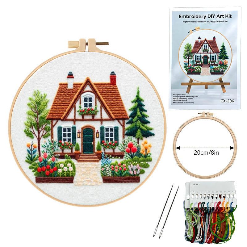 Paquet de Matériel de Broderie Cottage de Jardin