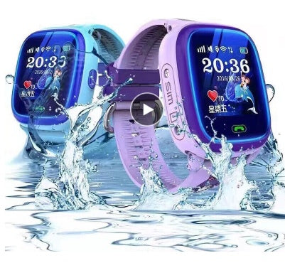 Montres intelligentes étanches enfants DF25 avec écran tactile, appel secours, surveillance à distance et localisation