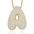 Collier Initiale en Argent Sterling S925 Plaqué Or avec Moissanite VVS1 D