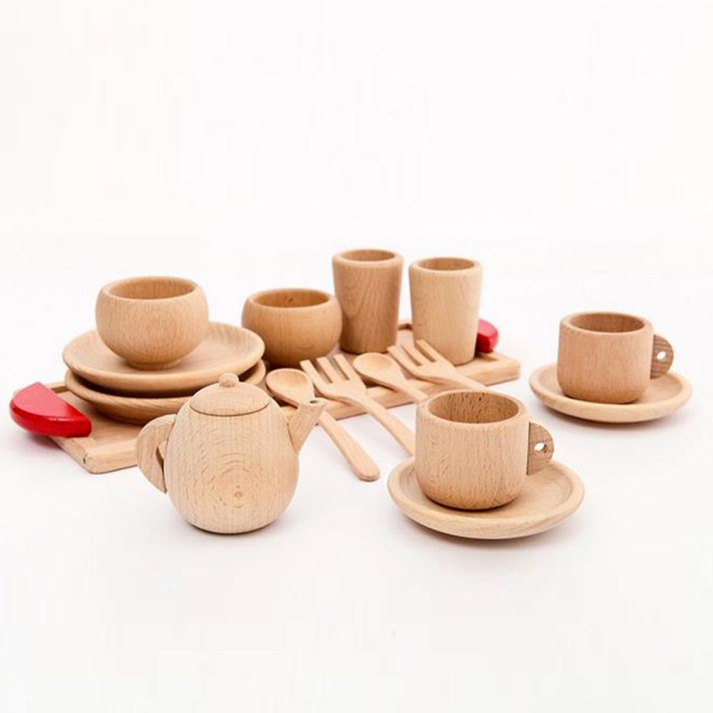 Jouet Cuisine en Bois pour Bébé – Ensemble de Vaisselle Ludique et Educatif