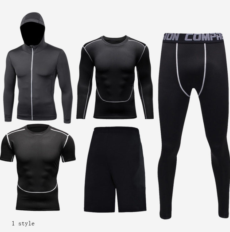 Ensemble de vêtements de fitness avec collants de basket-ball performants pour homme