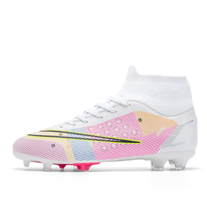 Chaussures de Football Hautes pour Hommes à Pointes AG pour Gazon Synthétique