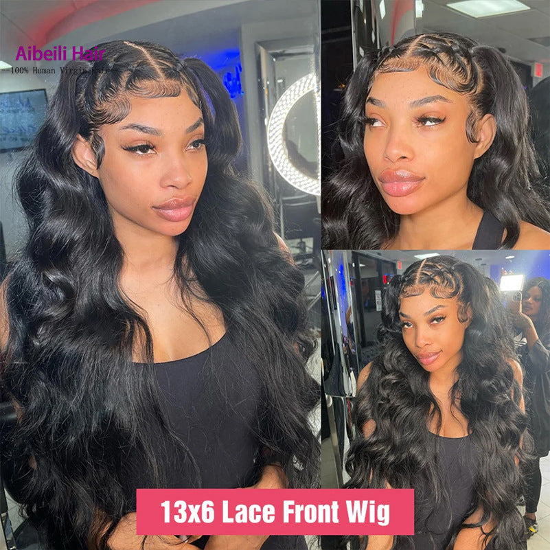 Perruque Lace Front 13x6 Ondulée Style Naturel en Cheveux Humains