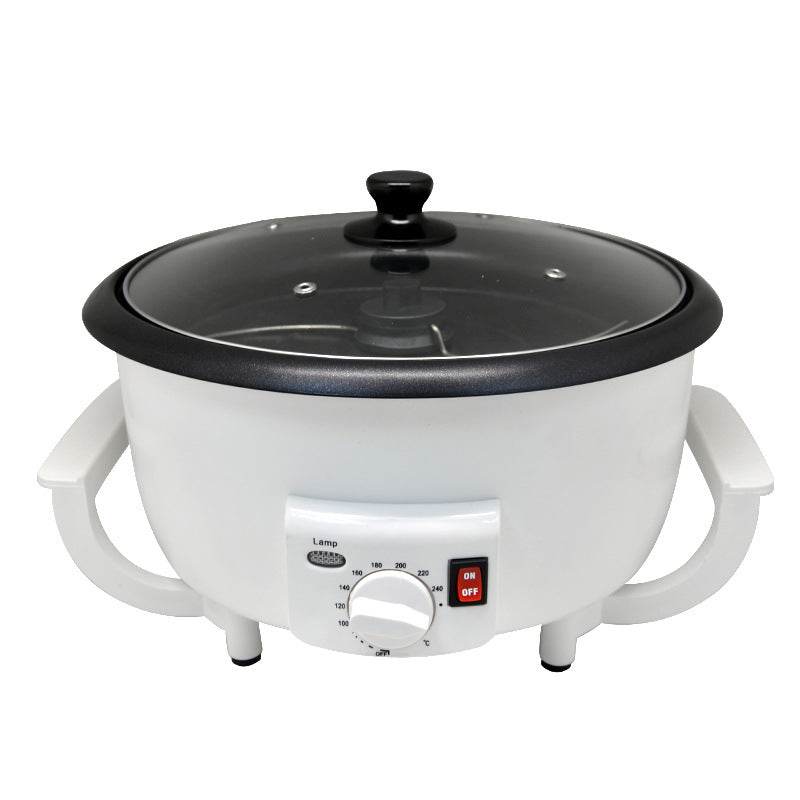 Machine à torréfier les grains de café - capacité 750g, puissance 1 200W, 220-240V, forme oblate blanche