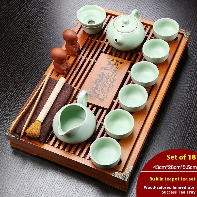 Plateau de salon chinois avec drainage et réservoir d'eau — Plateforme à thé — Service à thé