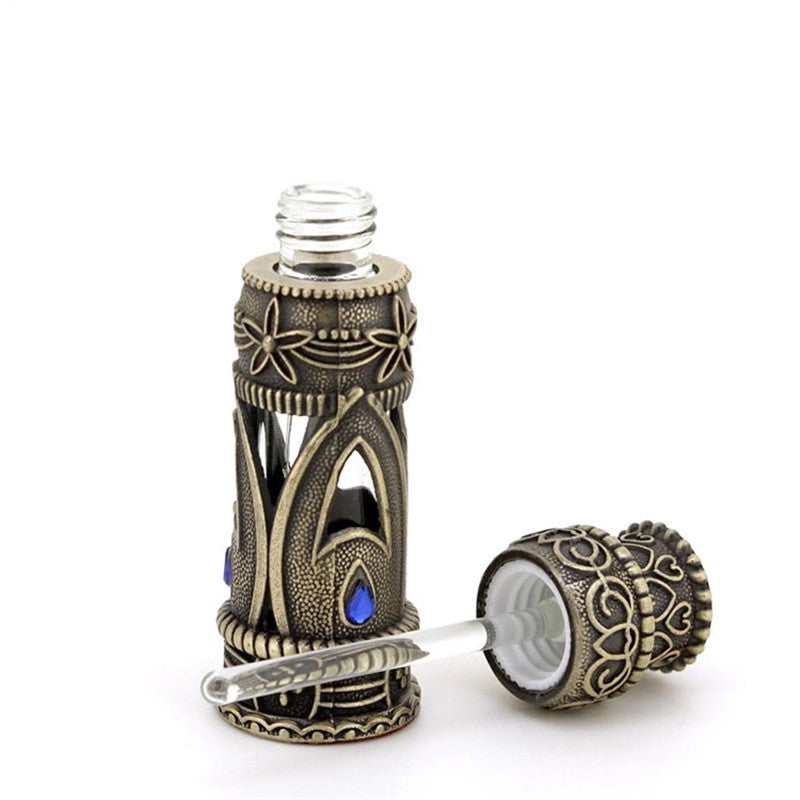 Bouteille de parfum essentielle en alliage mini bronze vintage