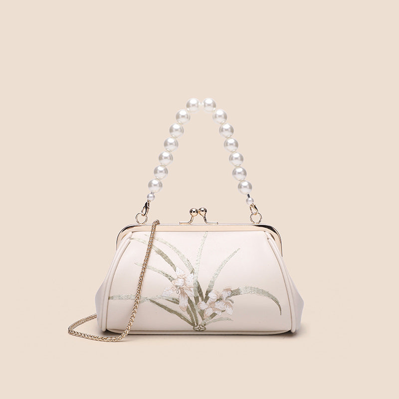 Sac brodé pour femme à la mode, à personnalité artistique, élégant coquillage