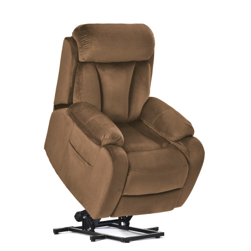 Fauteuil releveur électrique pour personnes âgées Télécommande Canapé relax Fauteuil doux Antidérapant Tissu cachemire Australie Mobilier salon Marron