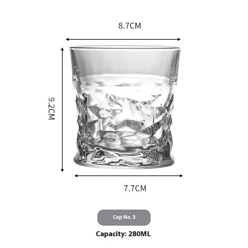 Verre à vin sculpté en whisky embossé spécial