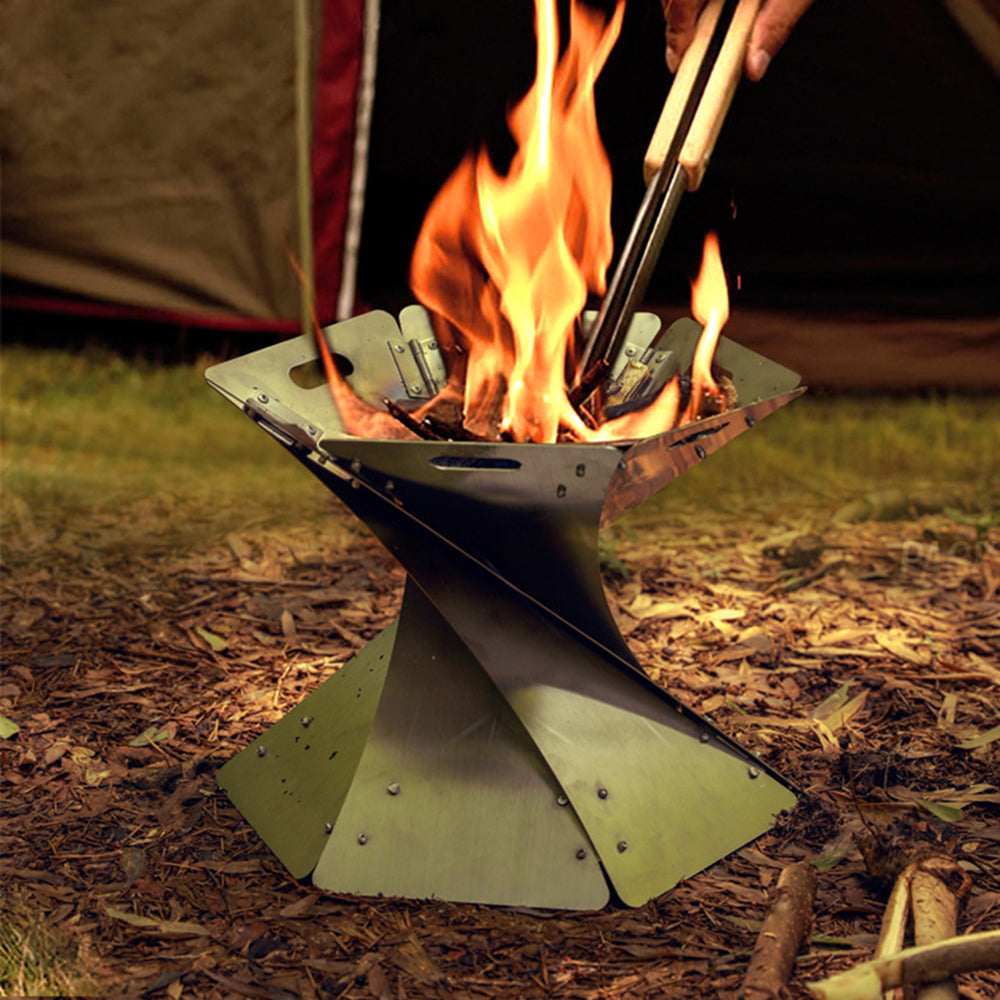 Chauffage extérieur pour feu de camp pliable avec sac de transport en tissu