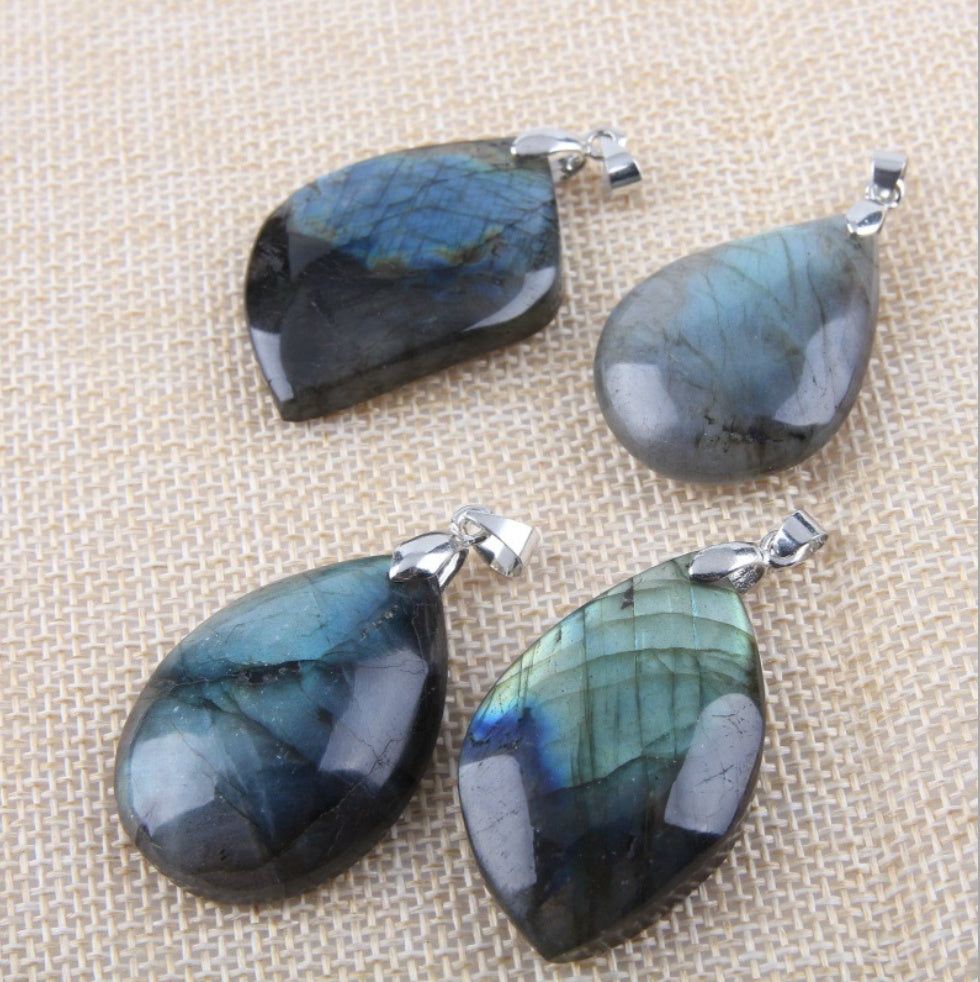 Natural irregular crystal moonstone sunstone pendant jewelry