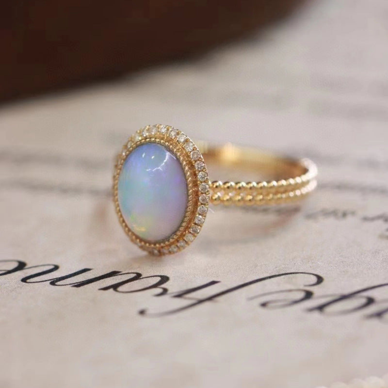 Bague élégante de haute qualité couleur bonbon, lumineuse et luxueuse