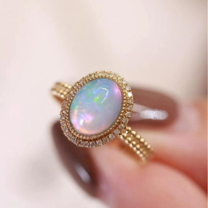 Bague élégante de haute qualité couleur bonbon, lumineuse et luxueuse
