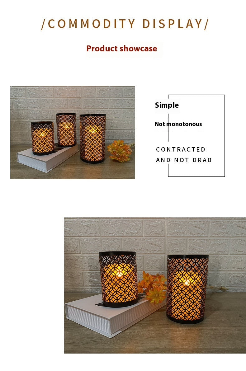 Bougeoir en fer forgé décoratif en trois pièces pour salon et chambre