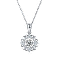 Collier Pendentif Fleur en Moissanite 0,5 ct D VVS1 Argent Sterling S925 45 cm Plaqué Platine Coffret Cadeau Certifié GRA