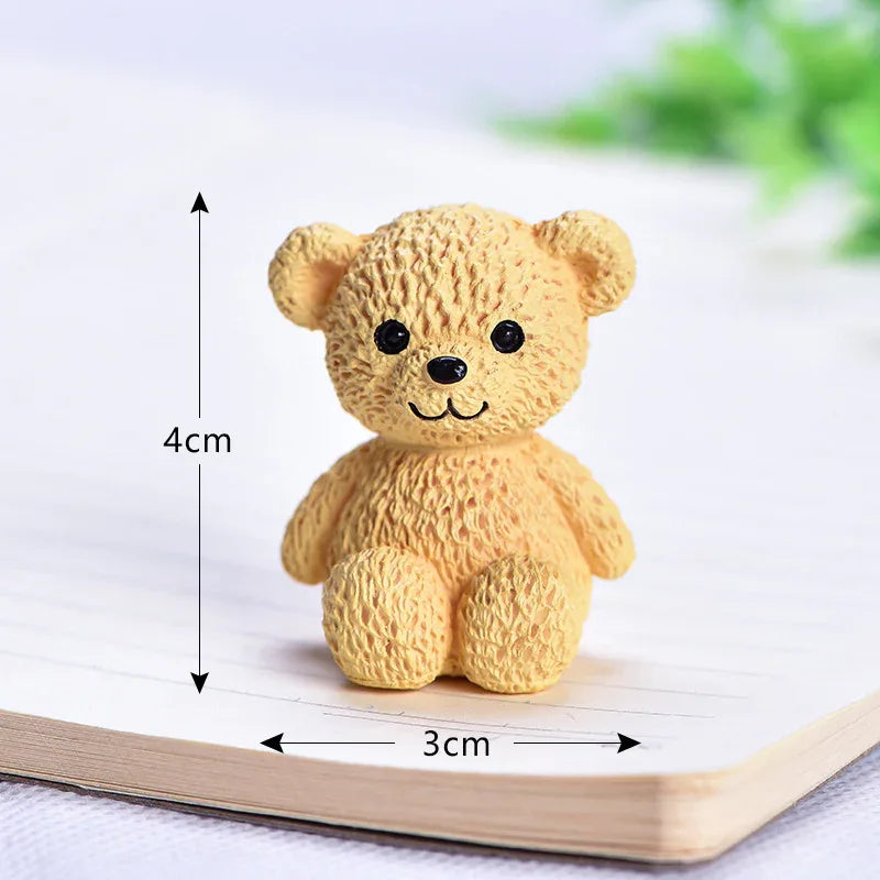 Ornements créatifs en plastique d’animaux mignons de petite taille pour décor
