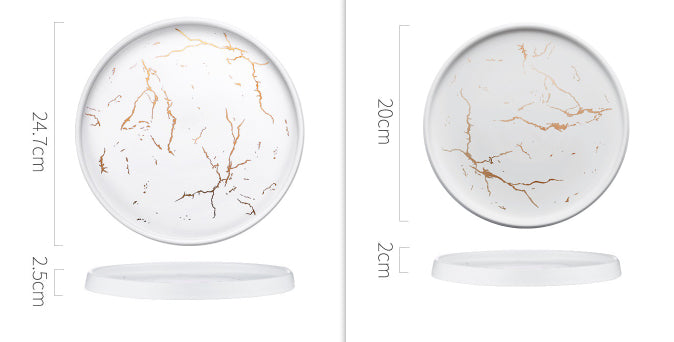 Assiette en Marbre de Style Nordique en Céramique Domestique