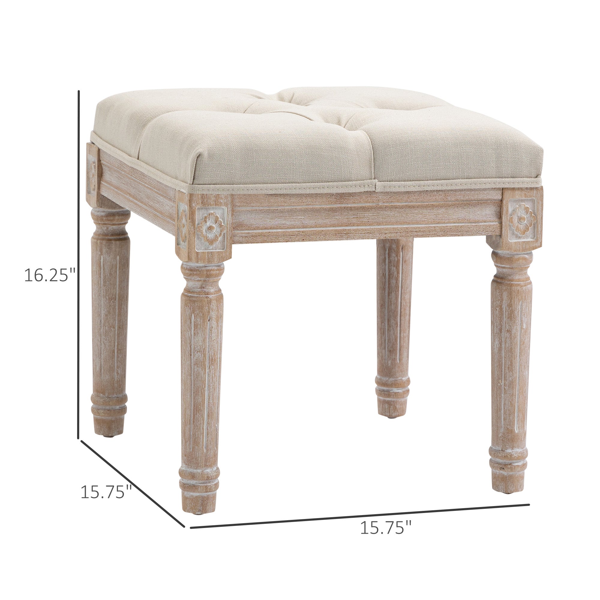 Banc Ottoman Vintage Repose-pieds avec Siège Capitonné