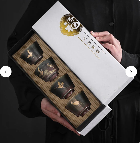 Tasse à thé à émail changeant style japonais, service à thé kung-fu en céramique