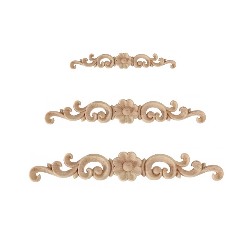 Porte de Cabinet Applique Longue en Bois Sculpté Corps Blanc Décoration de Lit Stratifié