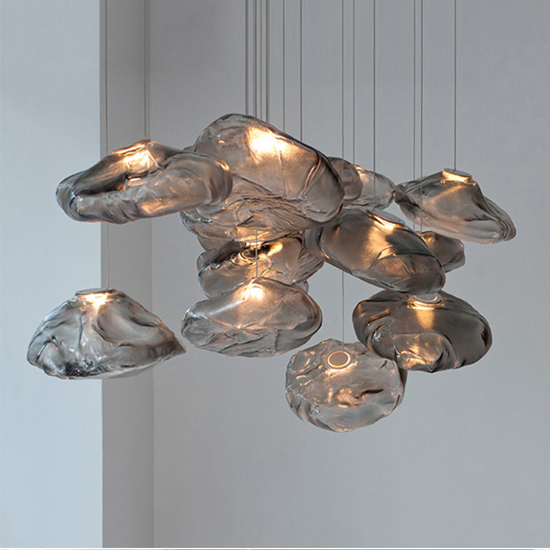 Lustre décoratif en verre lumière postmoderne luxe léger style contemporain