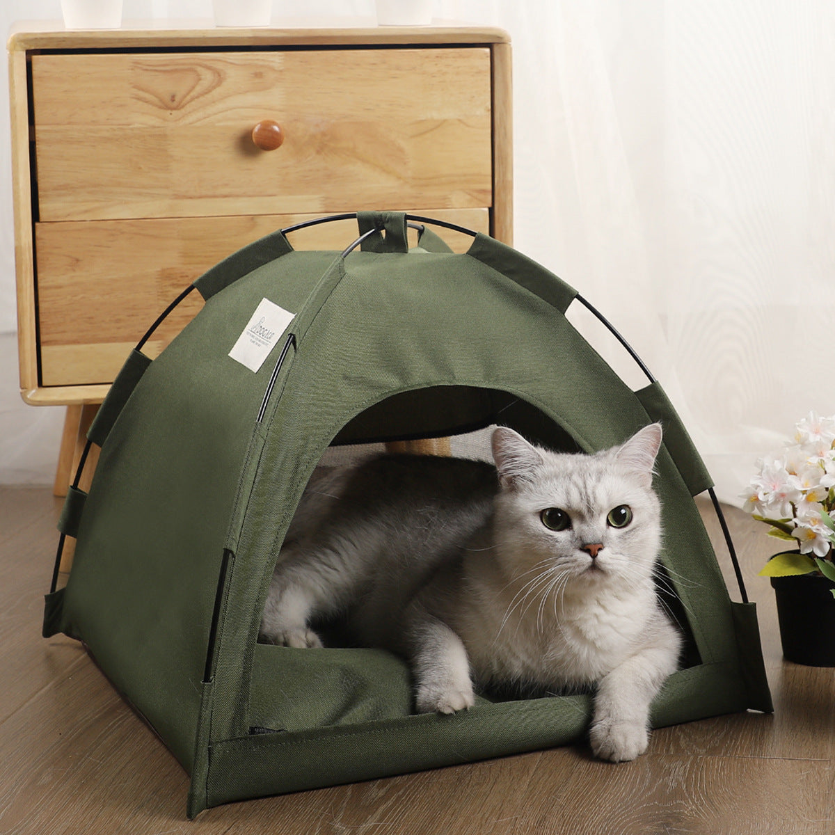 Maisonnette Tente Chat Matelas Rafraîchissant Canapé Camping avec Coussin