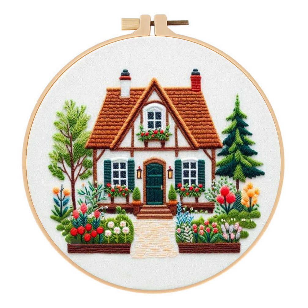 Paquet de Matériel de Broderie Cottage de Jardin