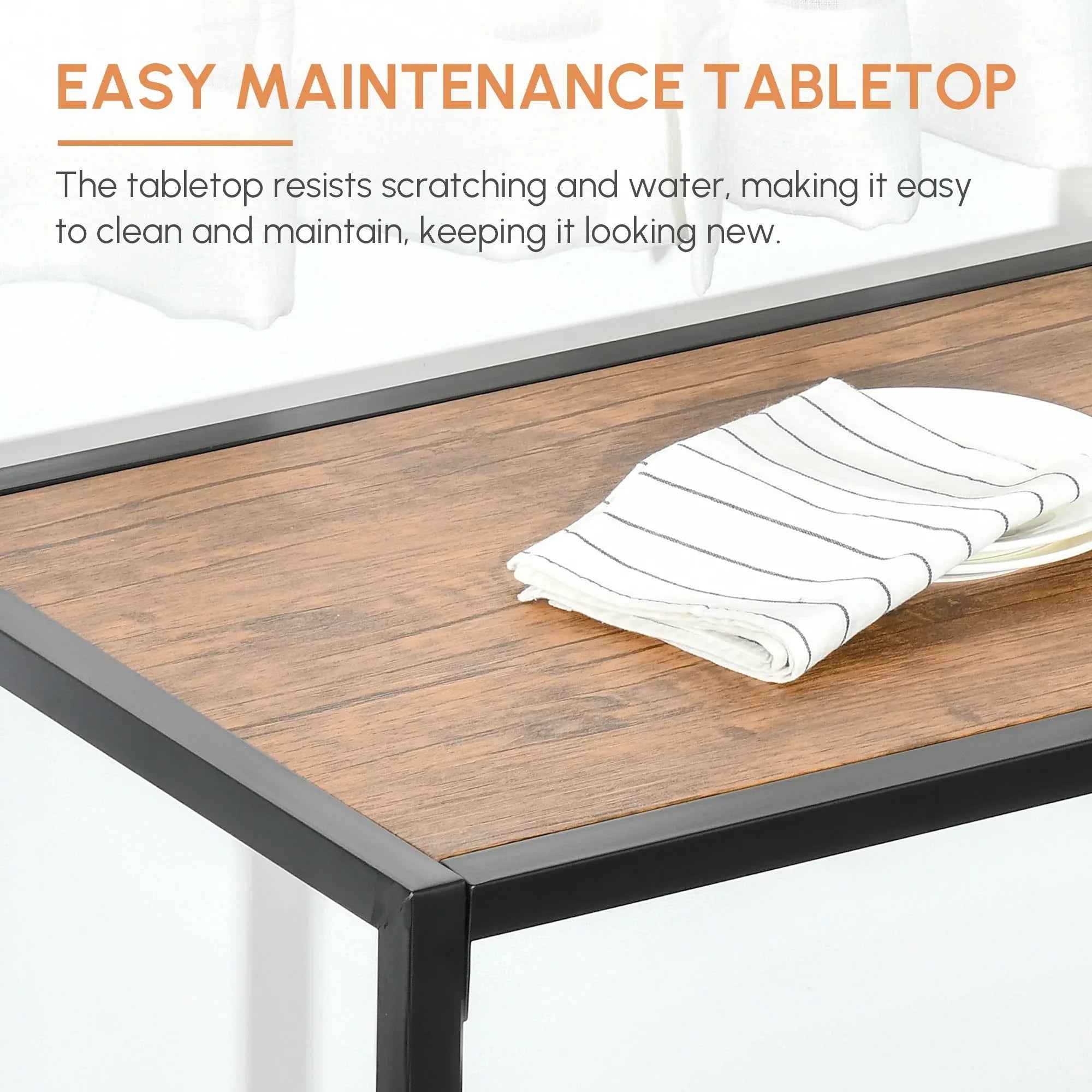 3 - Piece Industrial Dining Table Set for 2, Kitchen Table and Chairs, Dining Room Sets for Small Spaces, Rustic Brown - IVOIRART.COM